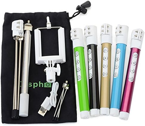 Selfie Stick - Monopod Tripod Rechargeable Bluetooth for Samsung, Iphone 6, HTC (Green)