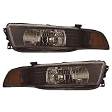 MITSUBISHI GALANT 99-03 HEADLIGHT BLACK AMBER NEW by Eagle Eye Lights