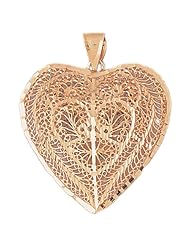 CleverEves 14K Gold Pendant 3-D Filigree Heart 18.5 - Gram(s)