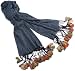 Jessica Simpson Women's Rouched Wrap With Pom Tassels,Storm Blue,One Size