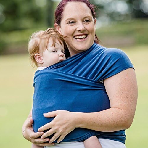 JZshop Baby Sling Carrier 4-in-1 Cotton Soft Baby Wrap for Newborns and Breastfeeding 35 pounds Dark Blue