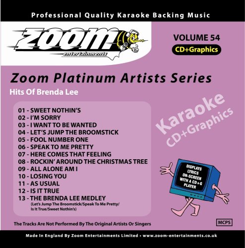 CD-Charts  Music : Zoom Karaoke CD+G - Platinum Artists 54: Brenda Lee