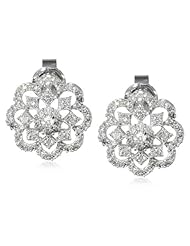 White-Gold Diamond Flower Friction-back Earrings (0.5cttw, G-H Color, I1-I2 Clarity)