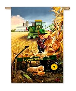 John Deere Bumper Crop Silk Reflections Regular Size Flag