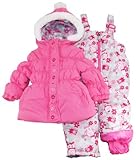 Pink Platinum Girls Strawberry Snowsuit with Owl Print Pants Set 12M 18M 24M