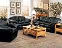 2 PCs Casual Style Black Leather Sofa and Loveseat Set