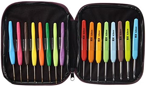 VASL 16Pcs Aluminum Set Multi-colour Crochet Hooks Needles Knit Weave Craft Yarn For Home Sewing Needlecrafts
