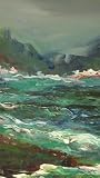 Breaking the Waves, Oil Painting By Dick Crispo