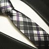 Schmale Krawatte 6cm schwarzes Schottenmuster 100% Seidenkrawatte by Paul Malone