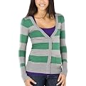 Mossimo Supply Co. Juniors Boyfriend Cardigan - Green Stripe