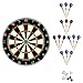 Linkvisions Sisal/Bristle Dartboard with Staple-Free Bullseye, Size 17.8â€x1.5â€, 15 Steel Tip 18g Darts with Strong Aluminum shafts and Flights, Dartboard Mounting Kits Included (DB & 5 Darts Set)