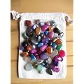 Edelsteine Halbedelsteine 90 St�ck im Stoffsack f�r Steinchenspiel Edelsteinspiel Hus Bao Kalaha PORTOFREI!!!
