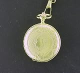 New CLASSIC Men's Gold Tone Pocket Watch Engrave Able