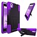 E-Time (TM) ZTE ZMAX Z970 Dual layered Heavy Duty Silicone Skin Hybrid Armor Case With Kickstand (Free Stylus Pen Included) (black/purple)
