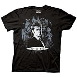  : Dr Doctor Who Collage Sci Fi Adult Black Tee T-shirt