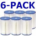 Full Case of 6 - Intex Brand Type B Pool Filter Cartridges - For Intex 2000, 2500, 3000 3500 & 4000 GPH Filter Pumps - Made in China