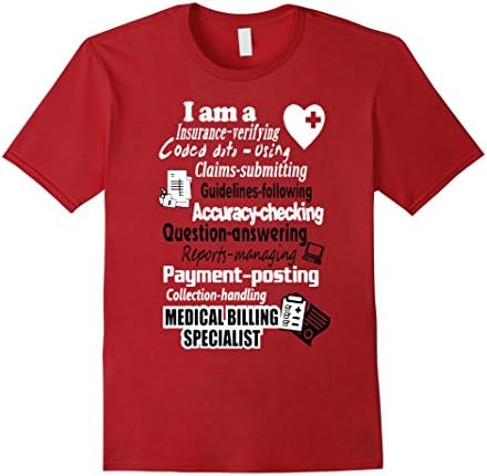 Men's I Am A Medical Billing Specialist TShirt Medium Cranberry