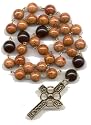 Anglican Prayer Beads, Rosary - Brown Fossil/Black Czech Glass Beads