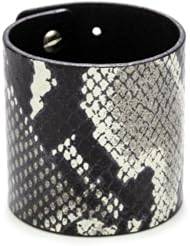 Streets Ahead 2 1/4" Italian Leather with Python Print Cuff Bracelet