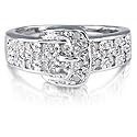 FOJO's Diamonds in Silver Buckle Ring (.25 ct. tw.)