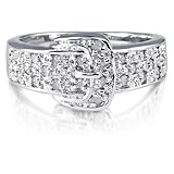 FOJO's Diamonds in Silver Buckle Ring (.25 ct. tw.)