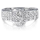FOJOs Diamonds in Silver Buckle Ring (.25 ct. tw.)