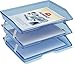Acrimet Facility 3 Tier Letter Tray, Side Load, Letter Size/A4, Desktop File Organizer, Plastic (Clear Blue Color)