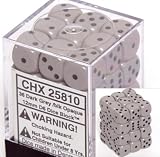 Chessex Opaque 12mm d6 Dark Grey w/Black Dice Block 36 Dice
