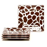 Laurie Gates Jungle Safari Giraffe Canape Plates, Set of 4