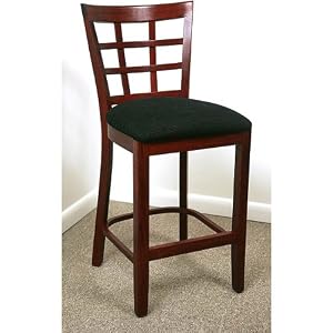 Mahogany Wooden Bar Stools 24 Inches - Counter Height Chairs Fully Assembled