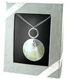 Mother of Pearl Pendant w/ Rhinestone Dangle