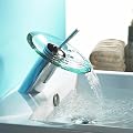 Single Handle Centerset Waterfall Bathroom Sink Faucet, Chrome