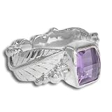 Sterling Silver Amethyst Ring by Sajen, Size 7