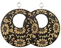 AM3544clip on -Black / Brown 60mm Hoop Earrings - SP clip on fittings