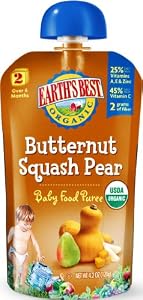 Earth's Best Puree Butternut Squash Pear, 4.2-Ounce (Pack of 12)