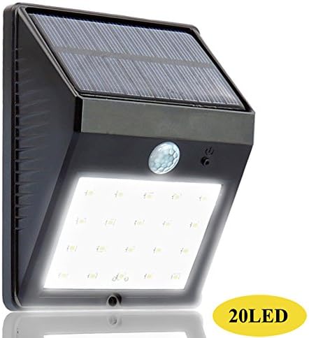 Solar Light, NILSTOREY Waterproof Motion Sensor Light Wireless Outdoor Solar Powerd for Garden Wall Fence Step Driveway Stairs Gutter Yard Patio Pool (20 LED, 1Pack)