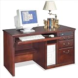 Kathy Ireland Home by Martin Furniture Huntington Club Solid Wood Computer Desk in Distressed Cherry