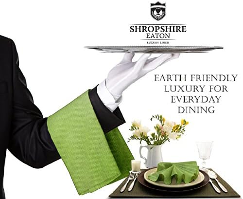 Cloth Dinner Napkins - Luxury Kitchen Linen for your Table - Set of 4 - Midori Green Chambray Cloth Napkins 18" x 18"