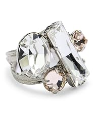 Sorrelli "Snow Bunny" Neutral Abstract Cluster Silver-Tone Adjustable Ring
