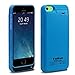 Kujian iPhone 5S / 5 Battery Case Charger Protective Rechargeable External Charging Case 2200 Mah for iPhone SE/5S/5/5C Slim Portable Backup Case Blue