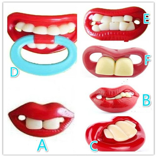 Phoneix 1pc Funny Novelty Cute Infant Pacifiers Dummy Baby Teether Pacy Orthodontic Nipples A