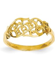 14k Yellow gold Filigree Baby Ring