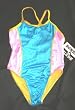 Girls 1 PC Color Block Swimsuit - Turq Center