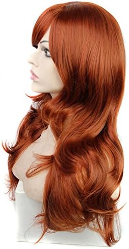 Fashion Long Natural Wave Cosplay Costume Wig Synthetic Hair Wig Women Full Party Wigs with Bangs 60cm