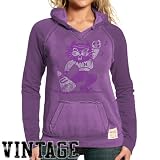NCAA Original Retro Brand Northwestern Wildcats Ladies Purple 2-Toned Heathered Hoody Sweatshirt