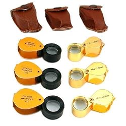 6 10x Round Loupes Jewelers Folding Magnifier 18mm Tool