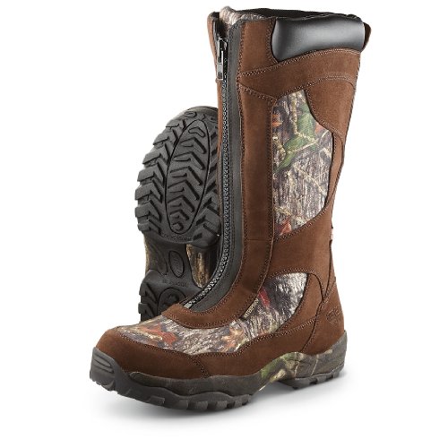 Men's Waterproof Guide Gear Front - zip Snake Boots Mossy Oak, MOSSY OAK, 9.5