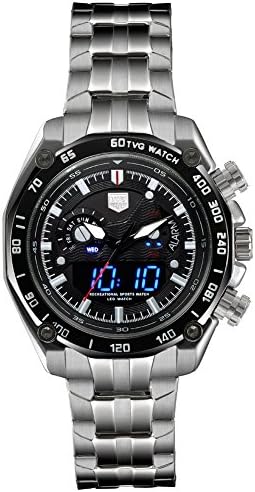 TVG Men's L-Light Stainless Steel Wrist Watches Black C1151