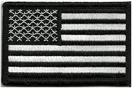 Tactical USA Flag Patch - Black &amp; White by FODR