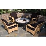 Alfresco Home 21-1001 Pebble Sole-Blini 48R-4 Beverage Chat-Combo Group